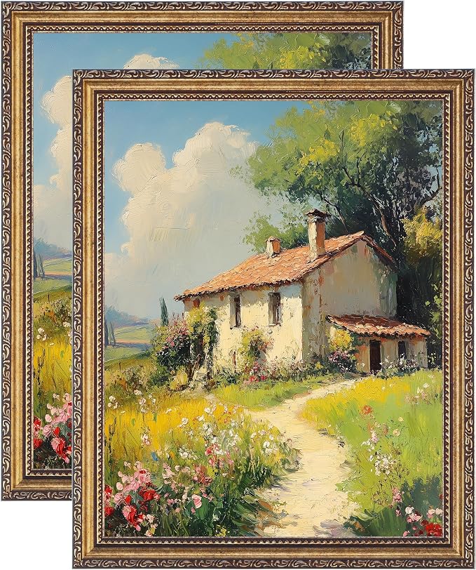 eletecpro 11x14 Vintage Picture Frame, Glass Cover, Bronze Gold, Horizontal or by eletecpro