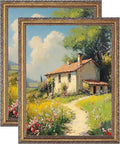 eletecpro 11x14 Vintage Picture Frame, Glass Cover, Bronze Gold, Horizontal or by eletecpro
