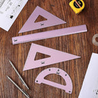 Mr. Pen- Metal Geometry Kit, 4 Pack, 45° & 30°/60° Set Squares | 6" Protractor - Image 8
