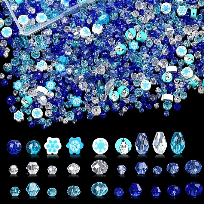 ZHIYUXI 1150PCS Blue Beads Winter Glass Beads Kit Blue White Jewelry Making | by VisittheZHIYUXI