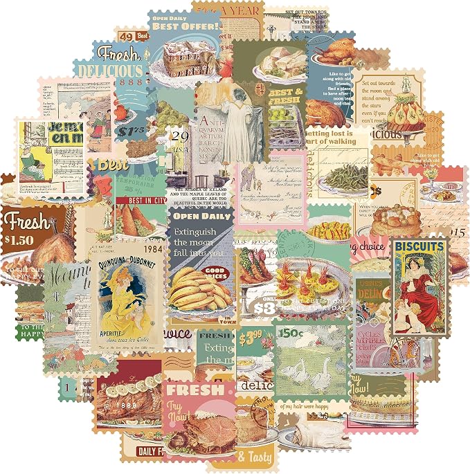 Prstincol 100 Pcs Scrapbooking Stickers, Food Stickers by PRSTINCOL