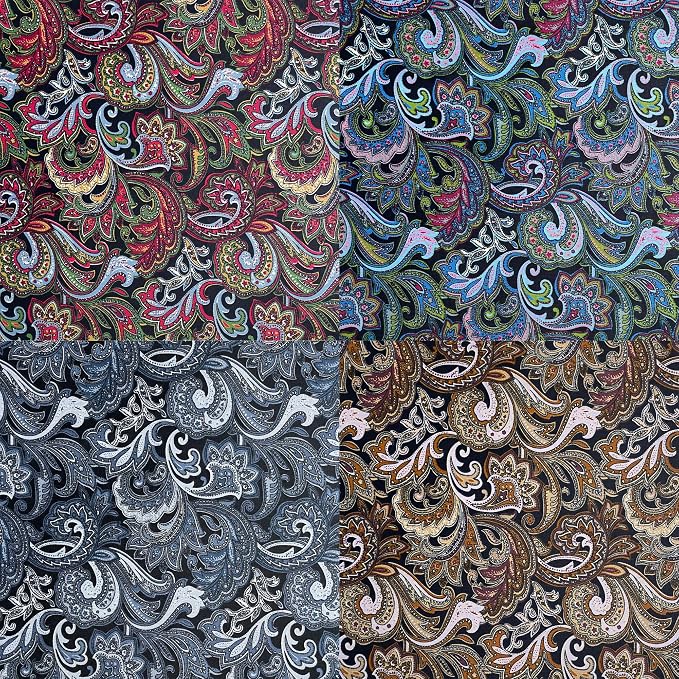 8" 50pcs Cotton Fabric Squares for Sewing Quilting SuppliesDark Paisley | Good - Image 5