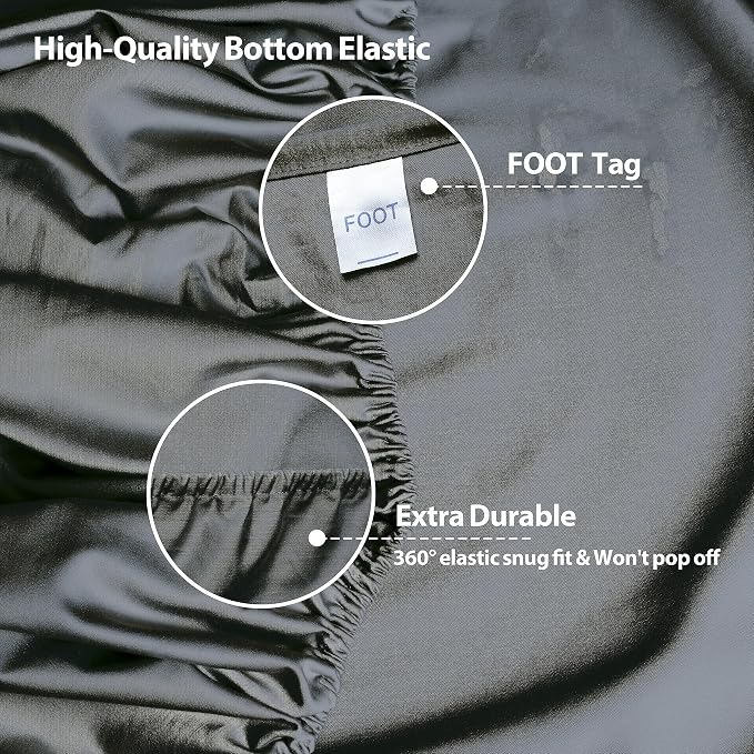 King Size Fitted Sheet Only Dark Grey, 100% Egyptian Cotton 600 Thread Count - Image 6