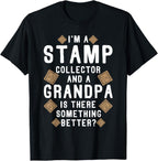 Stamp Collector & Grandpa Stamp Collecting T-Shirt by Unknown