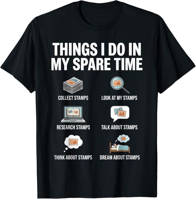Funny Stamp Collector Art for Men Women Stamp Collecting T-Shirt by Unknown