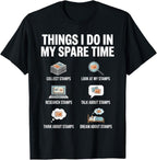 Funny Stamp Collector Art for Men Women Stamp Collecting T-Shirt by Unknown