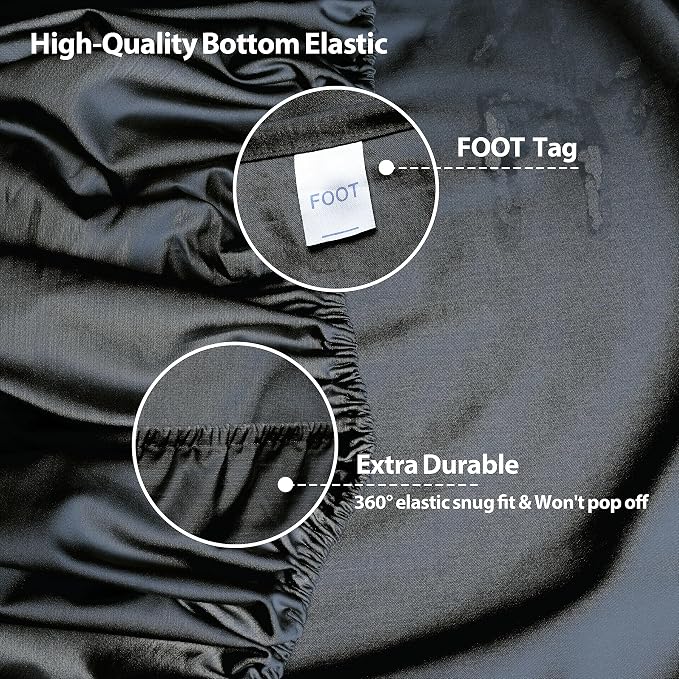 Queen Size Fitted Sheet Only Black, 100% Egyptian Cotton 600 Thread Count - Image 4